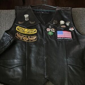 Harley-Davidson Black and Red Biker Vest